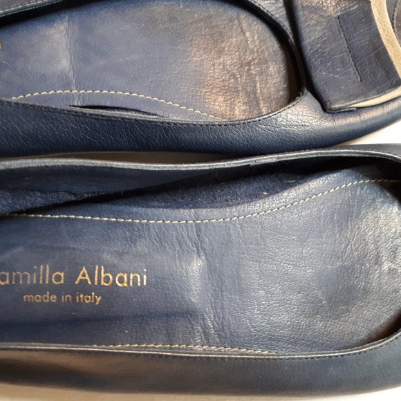 Camilla Albani Leather Peep Toe Ballet Flats - Picture 2 of 5